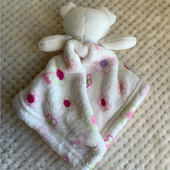 Floral Teddy Bear Lovey Security Blanket - Picture 3 of 3